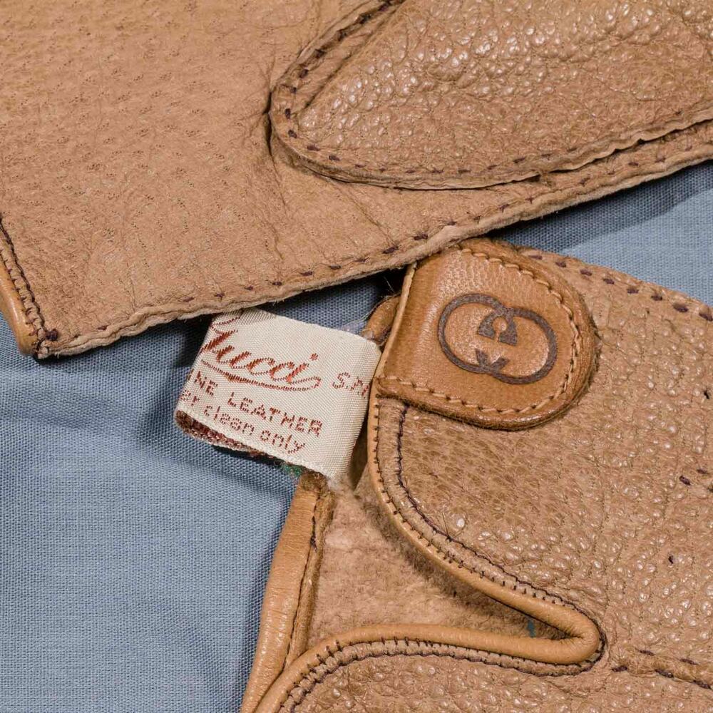 Vintage Gucci Leather Gloves Made in Italy Interlocking GG Genuine Leather - Picture 4 of 4